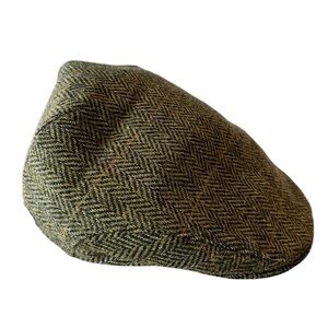 Vintage Mucros Trinity Tweed Wool Flat Cap Green Size Large